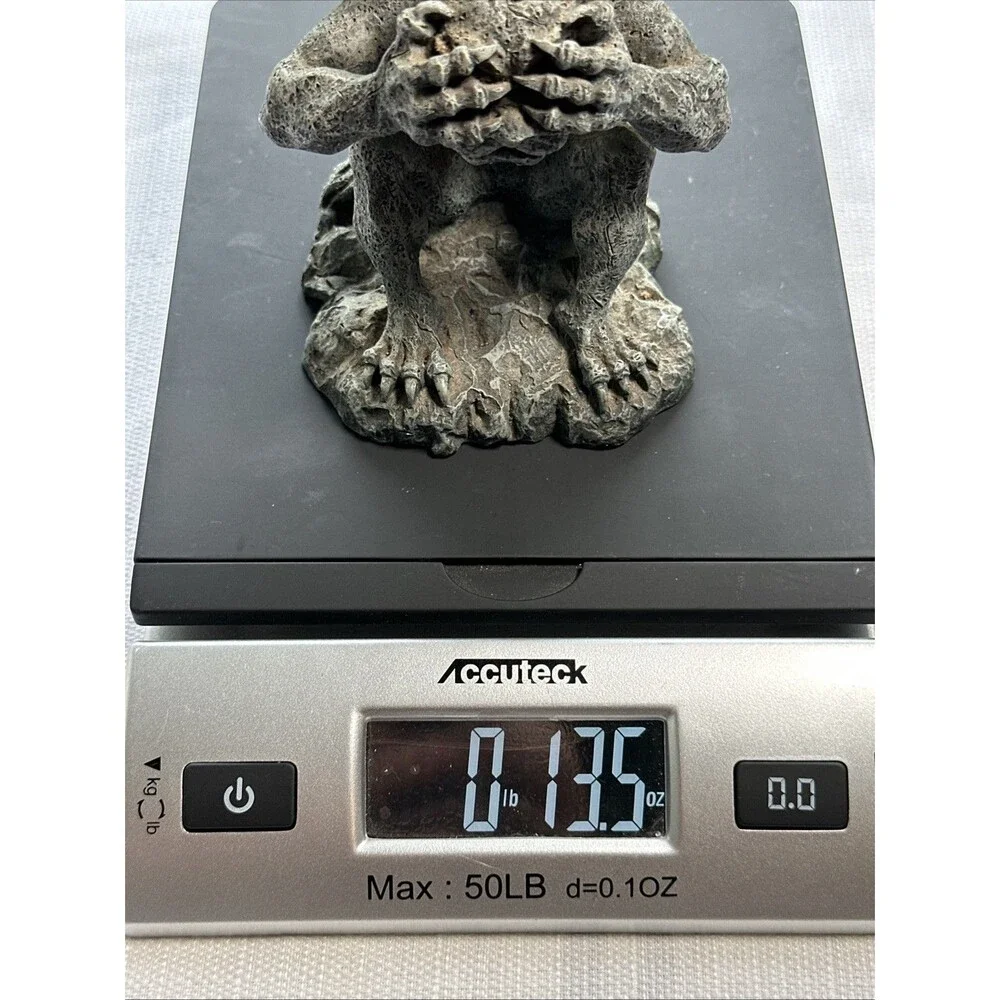 Vintage Summit Collection 4” Gargoyle Statue Figurine Gray Stone See No Evil